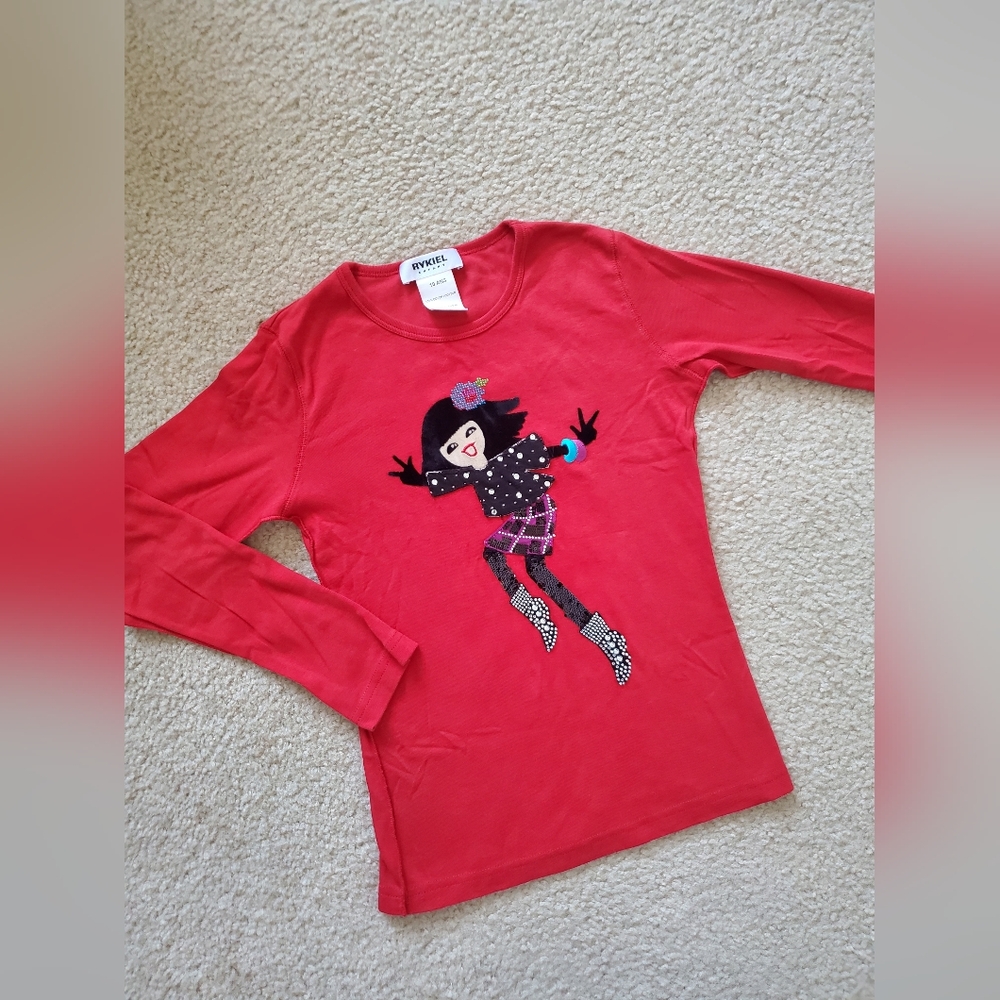 Sonia Rykiel Red Cotton Girls Shirt 10
